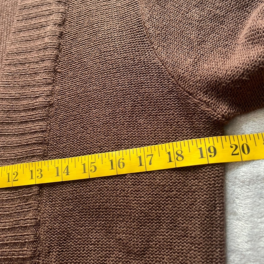 Fashion Nova Womens Brown Open Front‎ Ribbed Shawl Collar Cardigan Sweater Large - Picture 5 of 9